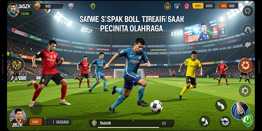 Tampilan utama gameplay sepak bola di 365ZK yang seru.