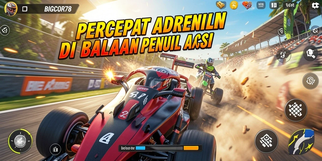 Gameplay Racing yang seru dan penuh aksi di BIGCOR78.