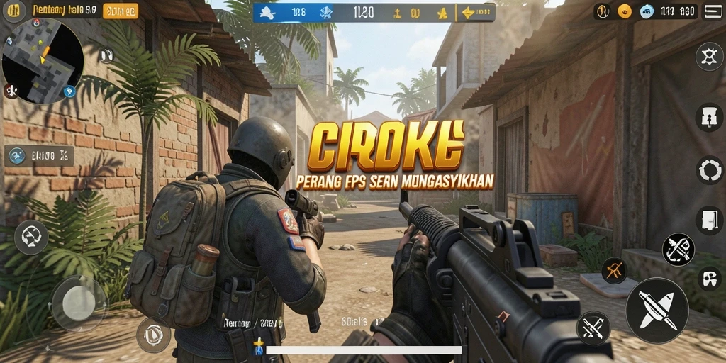 Screenshot gameplay menampilkan aksi intens dalam game FPS.