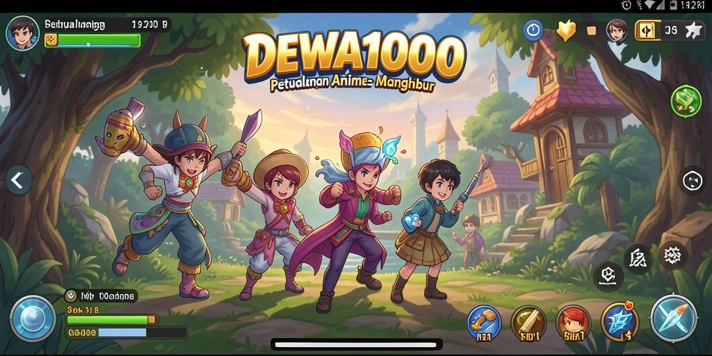 Screenshot gameplay DEWA1000 menampilkan aksi seru dan karakter anime yang menarik.