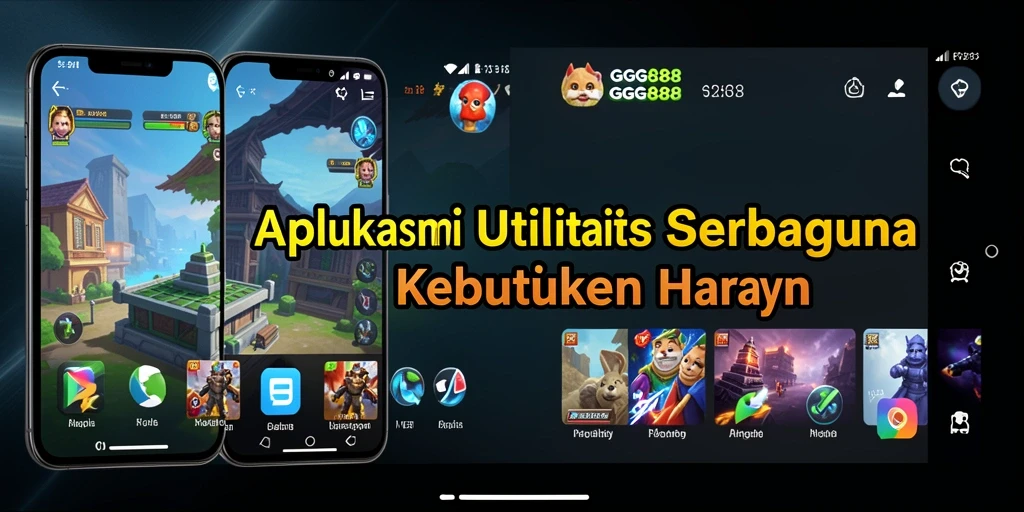 Screenshot utama menunjukkan tampilan antarmuka GGG888 dengan fitur utilitas.