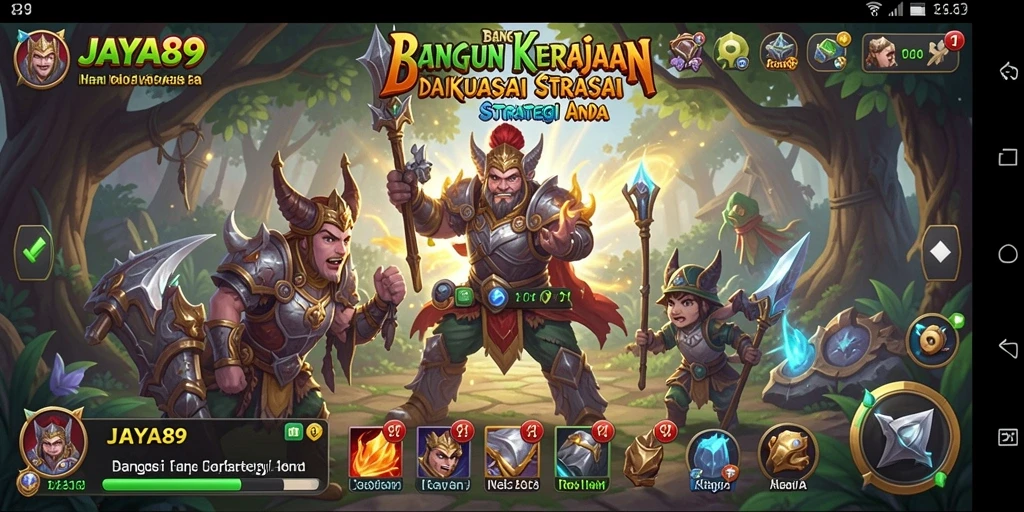 Tampilan gameplay JAYA89 dengan pertempuran strategis yang mendebarkan.
