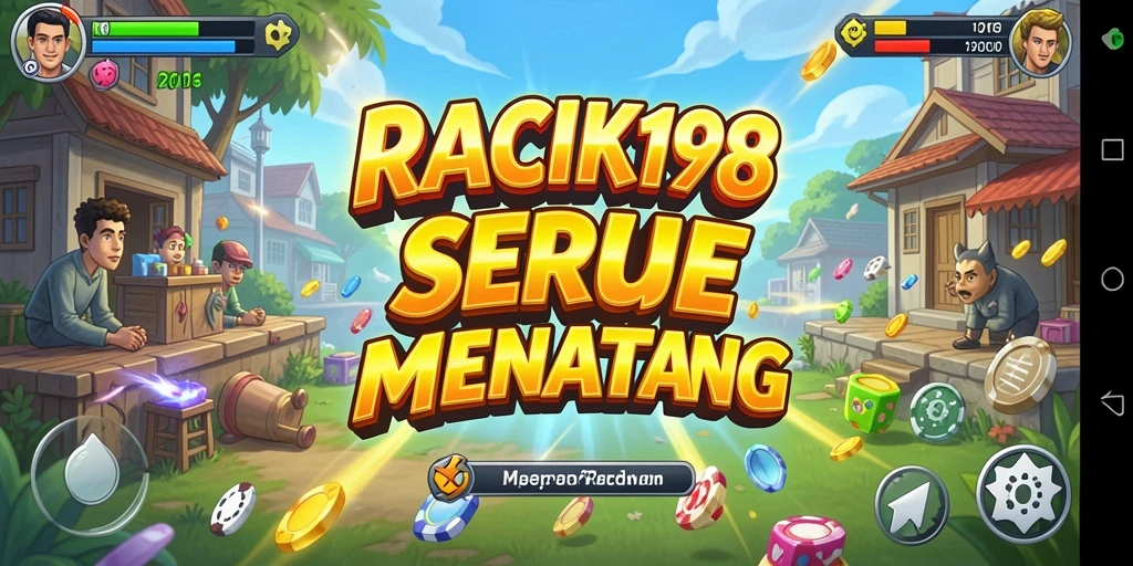 Screenshot utama RACIK198 menunjukkan gameplay seru dalam suasana arcade.