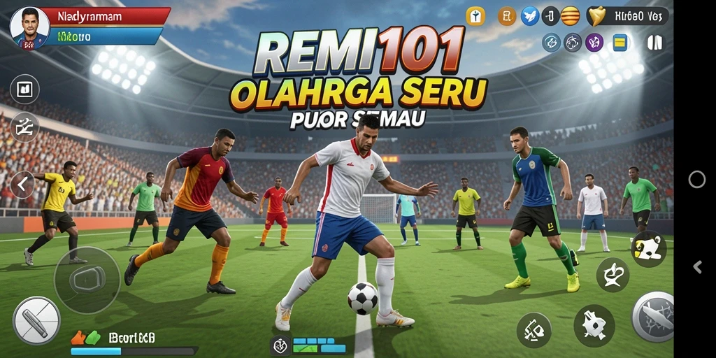 Tangkapan layar utama <strong>REMI101</strong> yang menunjukkan aksi intens dalam pertandingan olahraga.