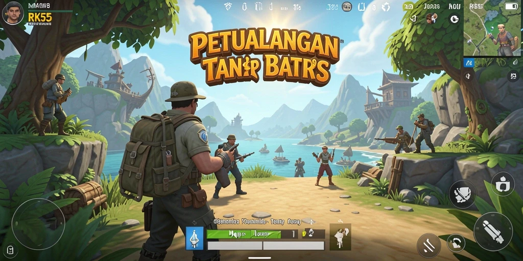 Screenshot gameplay RK55 yang memukau dalam dunia terbuka.