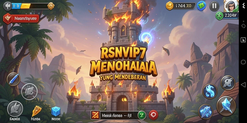 Tangkapan layar RSNVIP7 menampilkan aksi mendebarkan pertahanan menara.