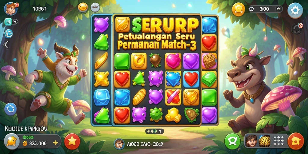 Tampilan gameplay SERURP yang seru dan penuh warna.