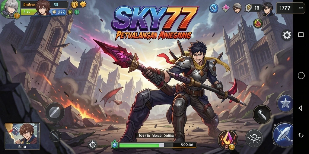Tampilan gameplay menarik dengan karakter anime yang dinamis.