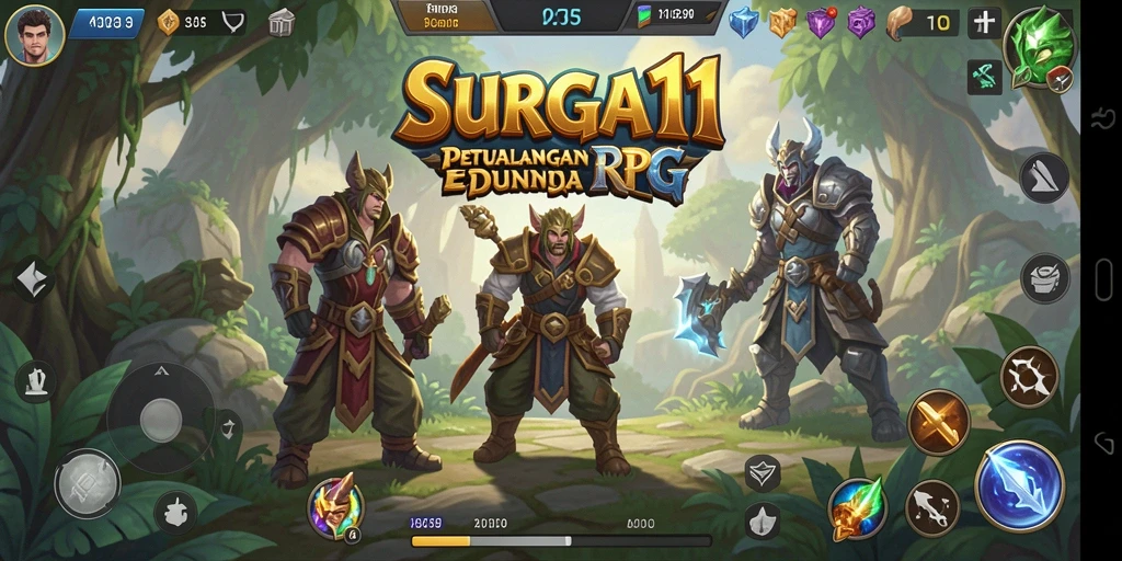 Screenshot SURGA11 menunjukkan aksi seru dalam pertarungan RPG.