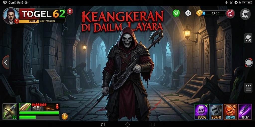 Screenshot gameplay TOGEL62 menampilkan suasana mencekam dan karakter menyeramkan.